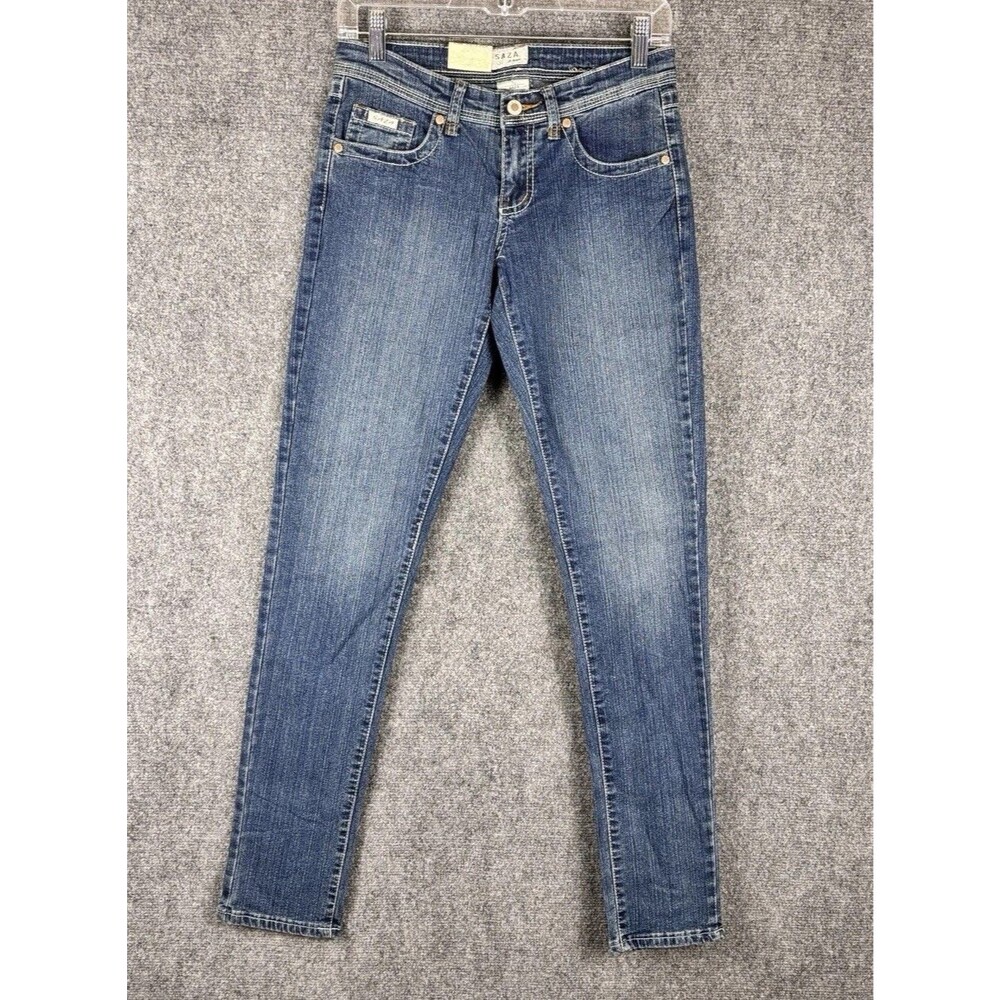 SAZA Jeans Womens 5 Skinny Jeans Crown Embroidered Pockets NWT Y2K SJ-L853P